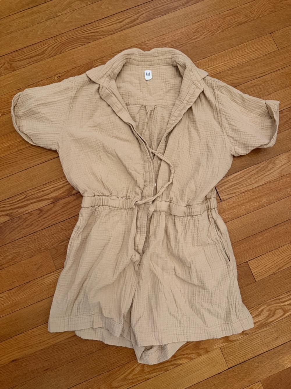 GAP Beige Tan Gauze Short Romper